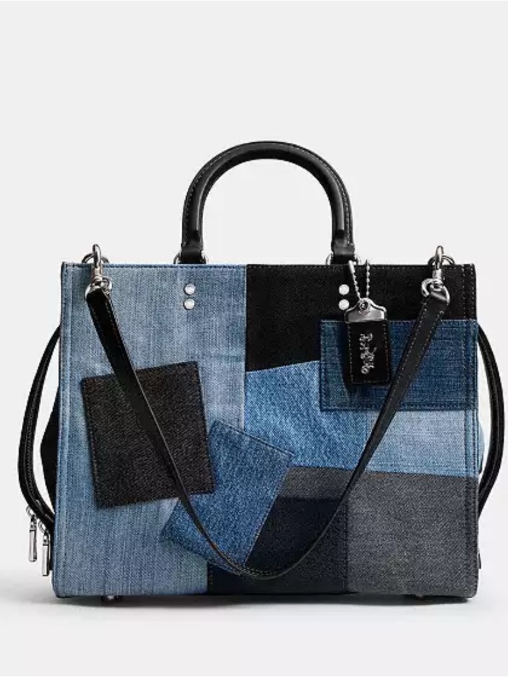 NWT🦋Coach Rogue Bag With Repurposed Denim Patchwork Shoulder CAN10 Rare Limited - Picture 11 of 13